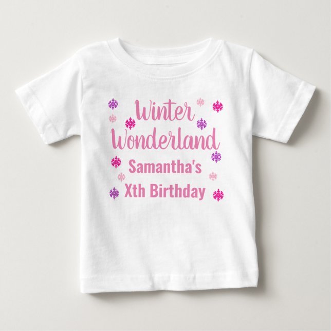 Winter Wonderland Birthday Baby T - Shirt (Vorderseite)