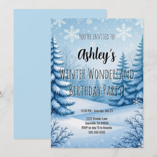 Winter Wonderland Birthday Party Einladung