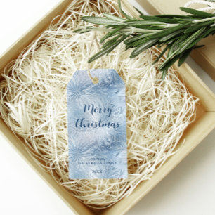 Winter Wonderland Blau frostiges Muster Geschenkanhänger