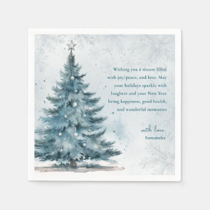 Winter Wonderland Blaue Baum Weihnachtsfeier Serviette