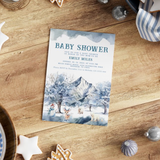 Winter Wonderland Blue Baby Dusche Einladung (Von Creator hochgeladen)