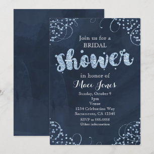 Winter Wonderland Blue Bridal Dusche Einladung