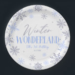 Winter Wonderland Blue Snowflake Birthday Party Pappteller<br><div class="desc">This is a Winter Wonderland Blue Snowflake Birthday Party Paper Plates!</div>