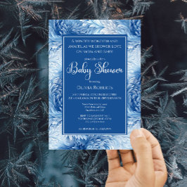Winter Wonderland Blue Snowflakes Baby Dusche Einladung