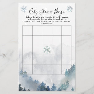 Winter Wonderland Boy Baby Dusche Bingo Spiel