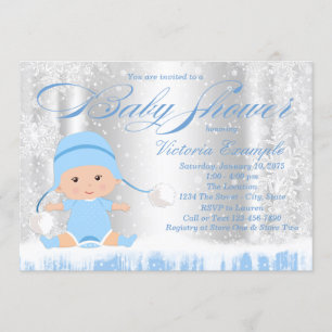 Winter Wonderland Boy Baby Dusche Einladung