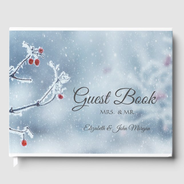 Winter Wonderland Branches Blue Gästebuch (Vorderseite)