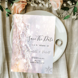 Winter Wonderland Branches Greenery Save the Date