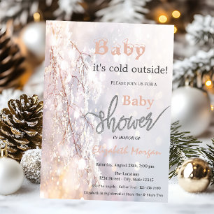 Winter Wonderland Branches Kinderdusche Einladung