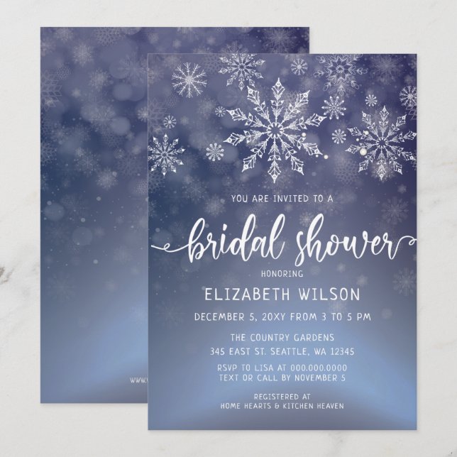 Winter Wonderland Bridal Dusche Einladung (Vorne/Hinten)