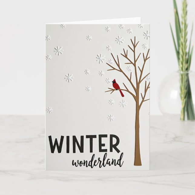 Winter Wonderland Cardinal Card Karte (Vorderseite)