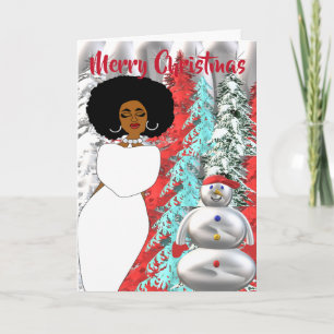 Winter Wonderland Carte de Noël afro-américaine