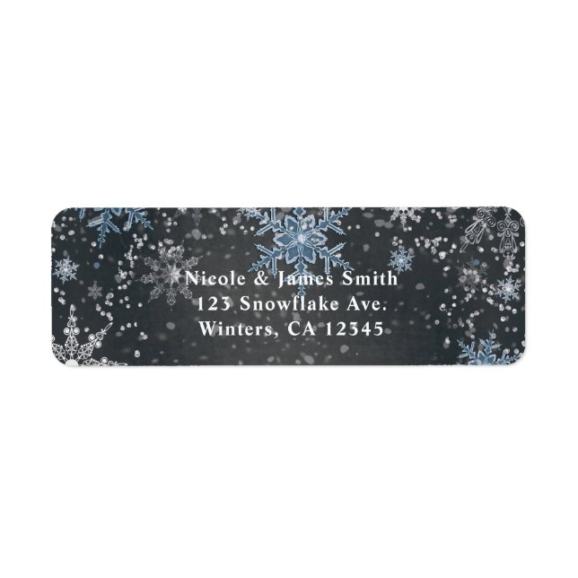 Winter Wonderland Chalk Blue Gray Party Einladung (Vorne)