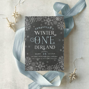 Winter Wonderland Chalkboard Premier Invitation d'