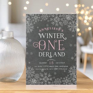 Winter Wonderland Chalkboard Premier Invitation d'
