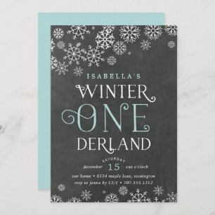 Winter Wonderland Chalkboard Premier Invitation d'