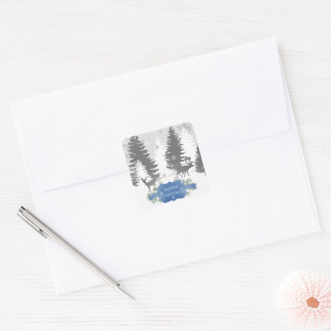 Winter Wonderland Christmas Sticker - Blau (Umschlag)