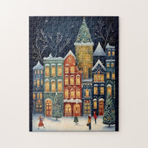 Winter Wonderland Cityscape Niedlich Weihnachten