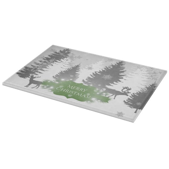 Winter Wonderland Cutting Board - Green Schneidebrett (Ecke)