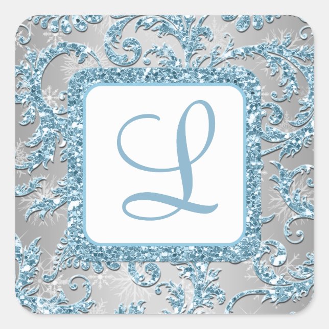 Winter Wonderland Damask Bat Mitzvah Sticker 5 (Vorderseite)