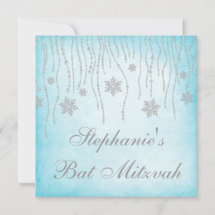 Winter Wonderland Diamond Schneeflocken Bat Mitzva Einladung