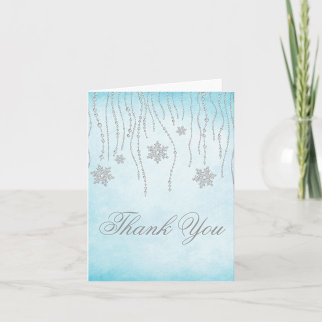 Winter Wonderland Diamond Snowflakes Merci (Devant)