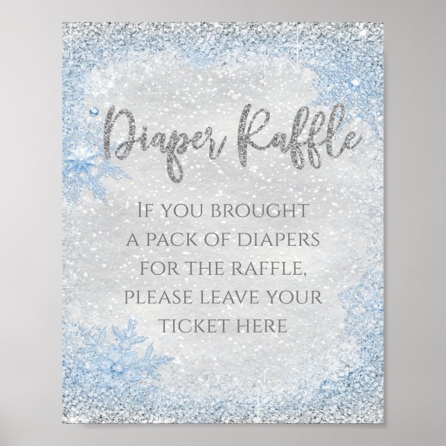 Winter Wonderland Diaper Raffeltabellenzeichen Poster (Vorne)