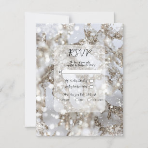 Winter Wonderland Eiszapfen Glitz Hochzeit Antwort Einladung
