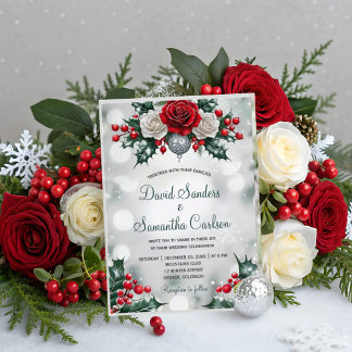 Winter Wonderland Elegante Forest Lights Hochzeit Einladung