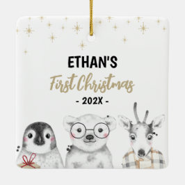 Winter Wonderland Erstes Weihnachtsfest Foto Keram Keramikornament