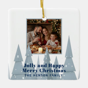 Winter Wonderland Familienfoto Weihnachten Keramikornament