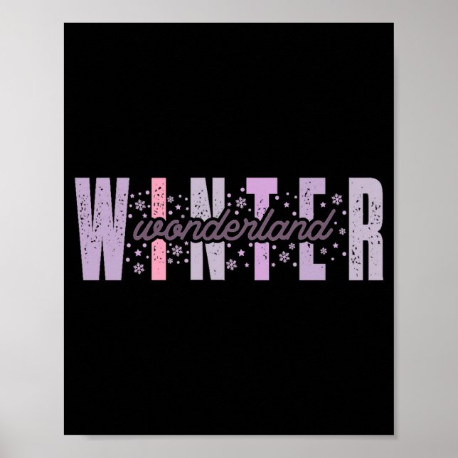 Winter Wonderland Festive Tygraphy Art  Poster (Vorne)