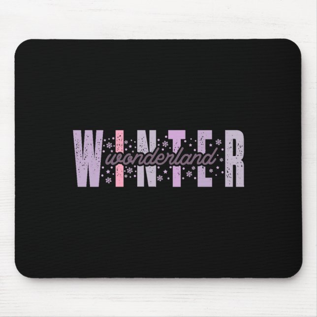 Winter Wonderland Festive Tygraphy Kunst  Mousepad (Vorne)