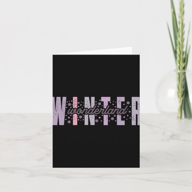 Winter Wonderland Festive Typografie Kunst  Karte (Vorderseite)