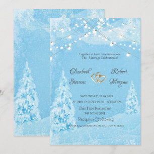 Winter Wonderland, Fichtenhochzeit Einladung