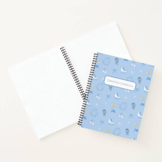 Winter Wonderland Figure Skater Blue Notebook Notizbuch (Innenseite)