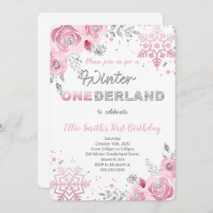 Winter Wonderland First Birthday Invitation