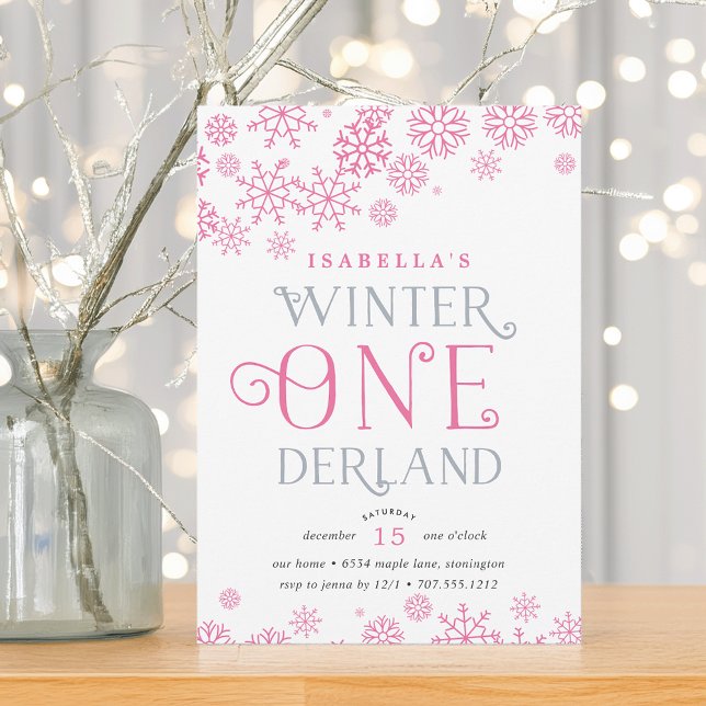 Winter Wonderland First Birthday Party Invitation (Créateur téléchargé)