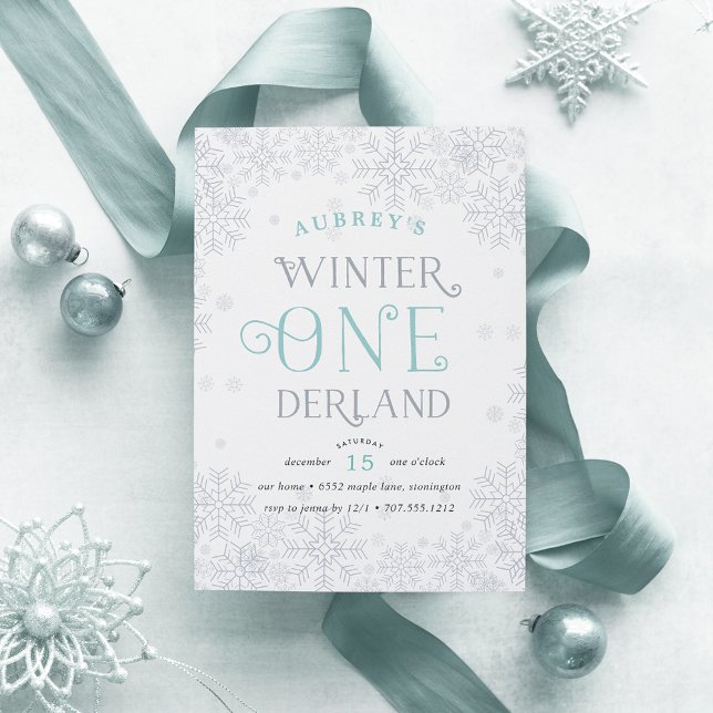 Winter Wonderland First Birthday Party Invitation (Créateur téléchargé)