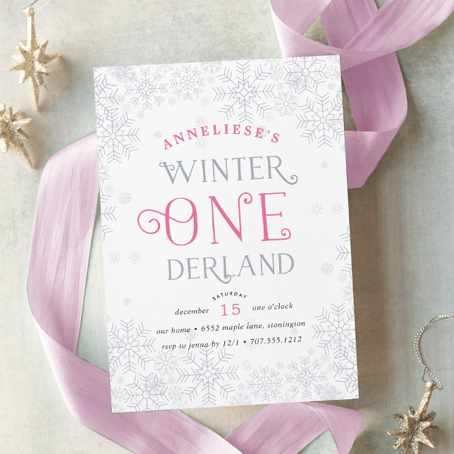 Winter Wonderland First Birthday Party Invitation (Créateur téléchargé)