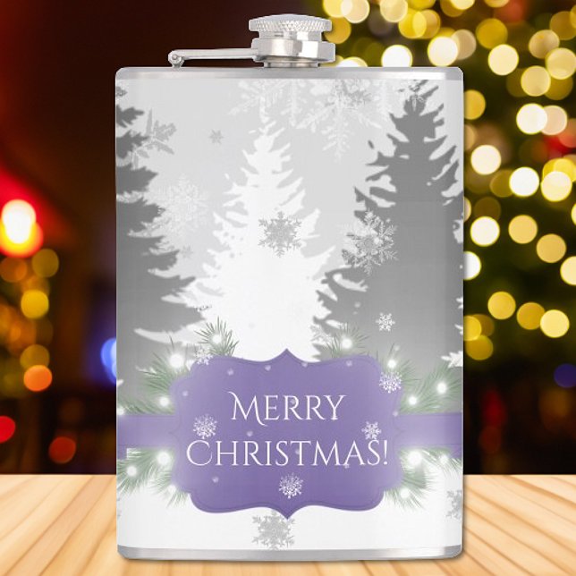 Winter Wonderland Flask - Lila Flachmann (Purple Winter Wonderland Flask)