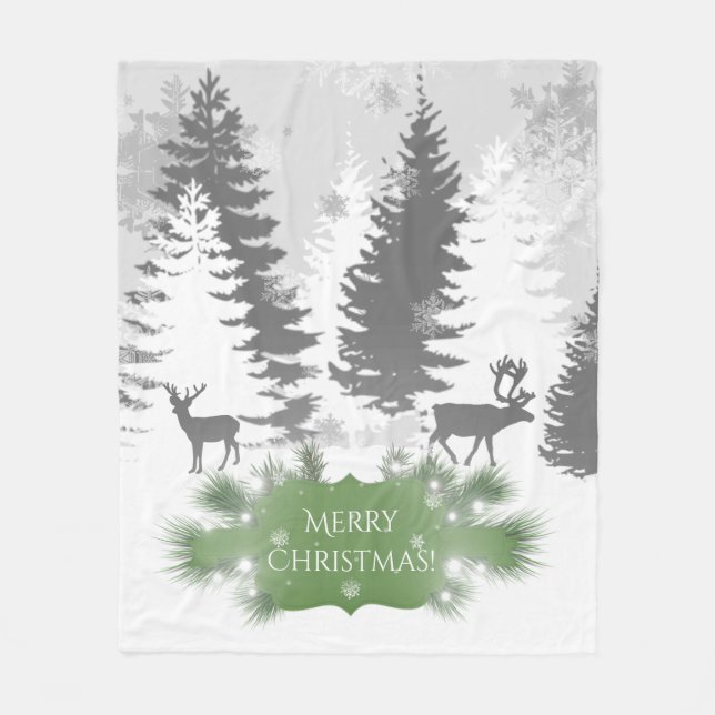Winter Wonderland Fleece Blanket - Grün (Vorderseite)