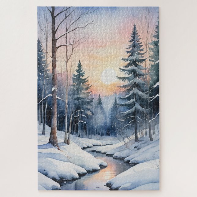 Winter Wonderland Forest Landschaft (Vertikal)