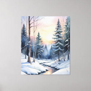 Winter Wonderland Forest Landschaft Leinwanddruck