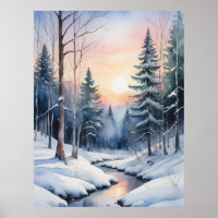 Winter Wonderland Forest Landschaft