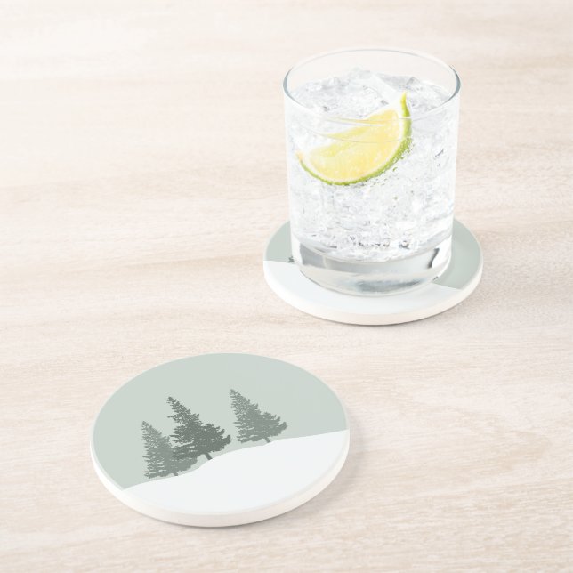 Winter Wonderland Forest Trees Getränkeuntersetzer (Seite)