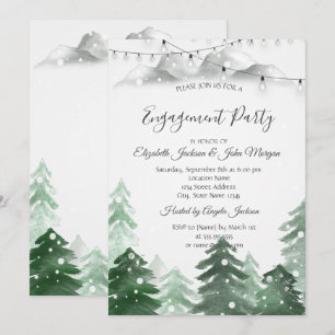 Winter Wonderland Fotest, String Lights Verlobung Einladung
