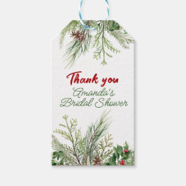 Winter Wonderland Frame Pine Tree Kranz Vielen Dan Geschenkanhänger