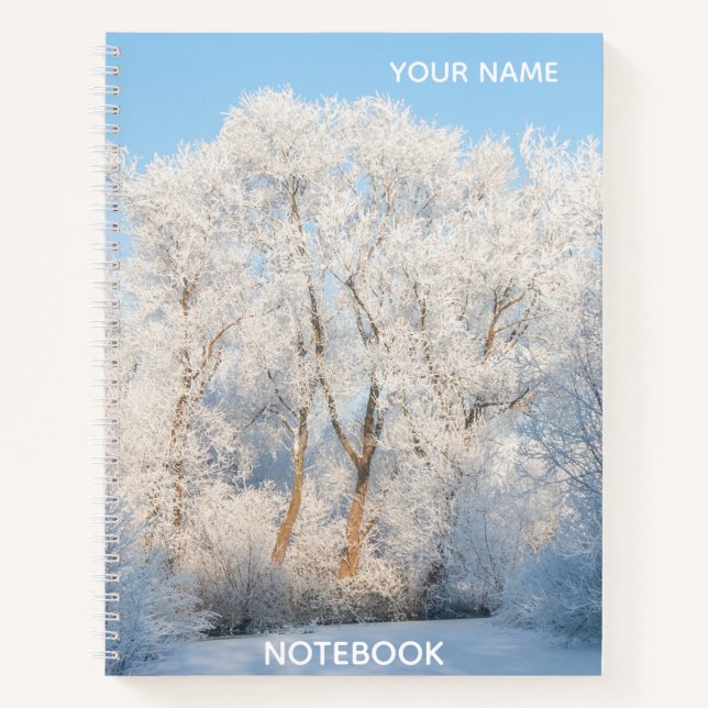 Winter Wonderland Frozen Panorama Foto Notebook Notizbuch (Vorderseite)