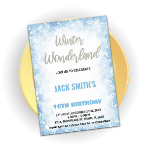 Winter Wonderland Geburtstagseinladungen Blaue Clo Einladung